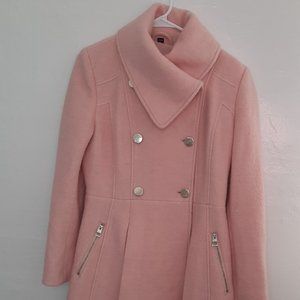 GUESS beautiful pink wool dress coat, fully lined